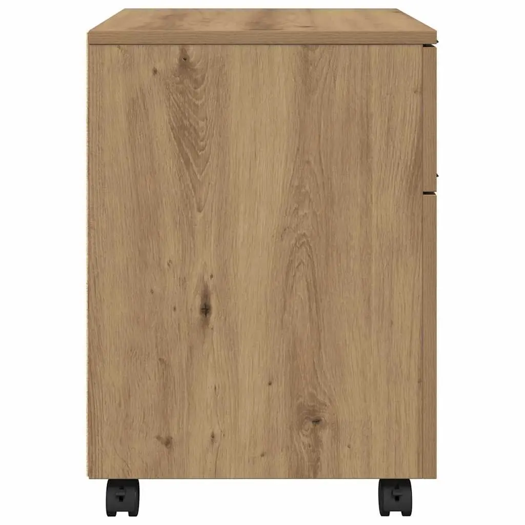 Brown Mobile File Cabinet with Swivel Wheels