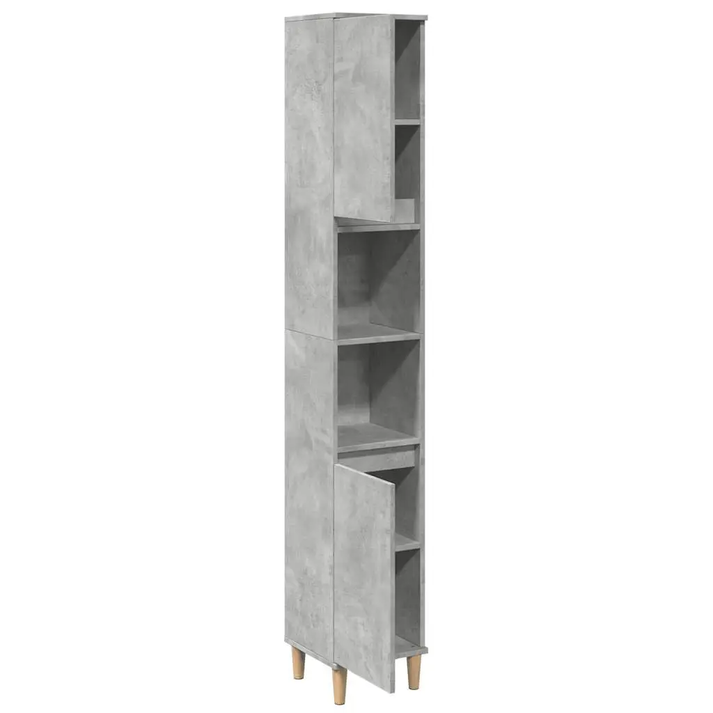 Grey Engineered Wood Bathroom Vanity Cabinet