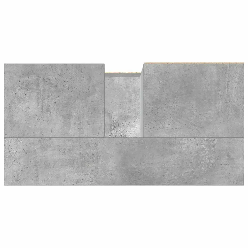 Engineered Grey Bathroom Vanity Unit with Storage Drawers