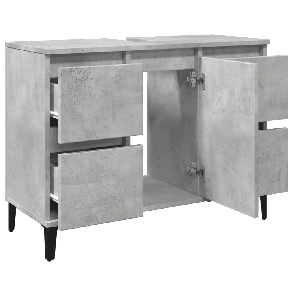 Grey Bathroom Sink Cabinet with 4 Drawers