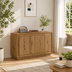 Sturdy Brown Sideboard Storage Cabinet with 6 Compartments
