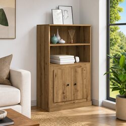 Elegant Highboard Storage Cabinet in Brown