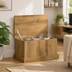 Engineered Wood Brown Storage Box for Organising Spaces