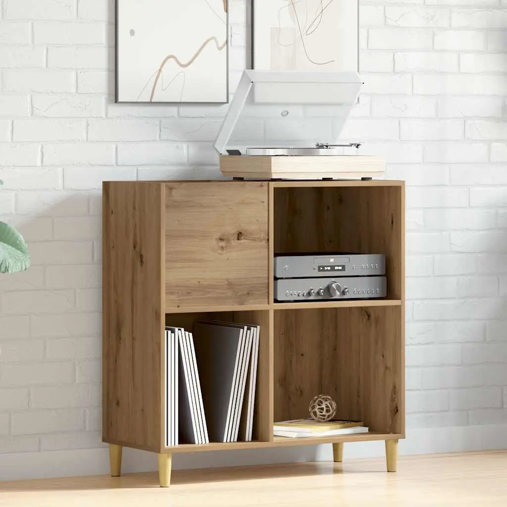 Brown Engineered Wood Record Cabinet for Vinyl LPs