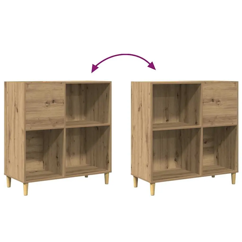 Brown Engineered Wood Record Cabinet for Vinyl LPs
