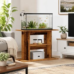 Brown 3-Tier Aquarium Stand for Fish Tanks and Storage
