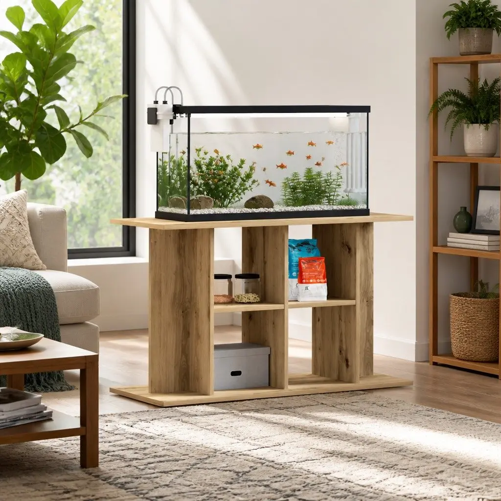 Brown Engineered Wood Aquarium Stand 100x40x60cm