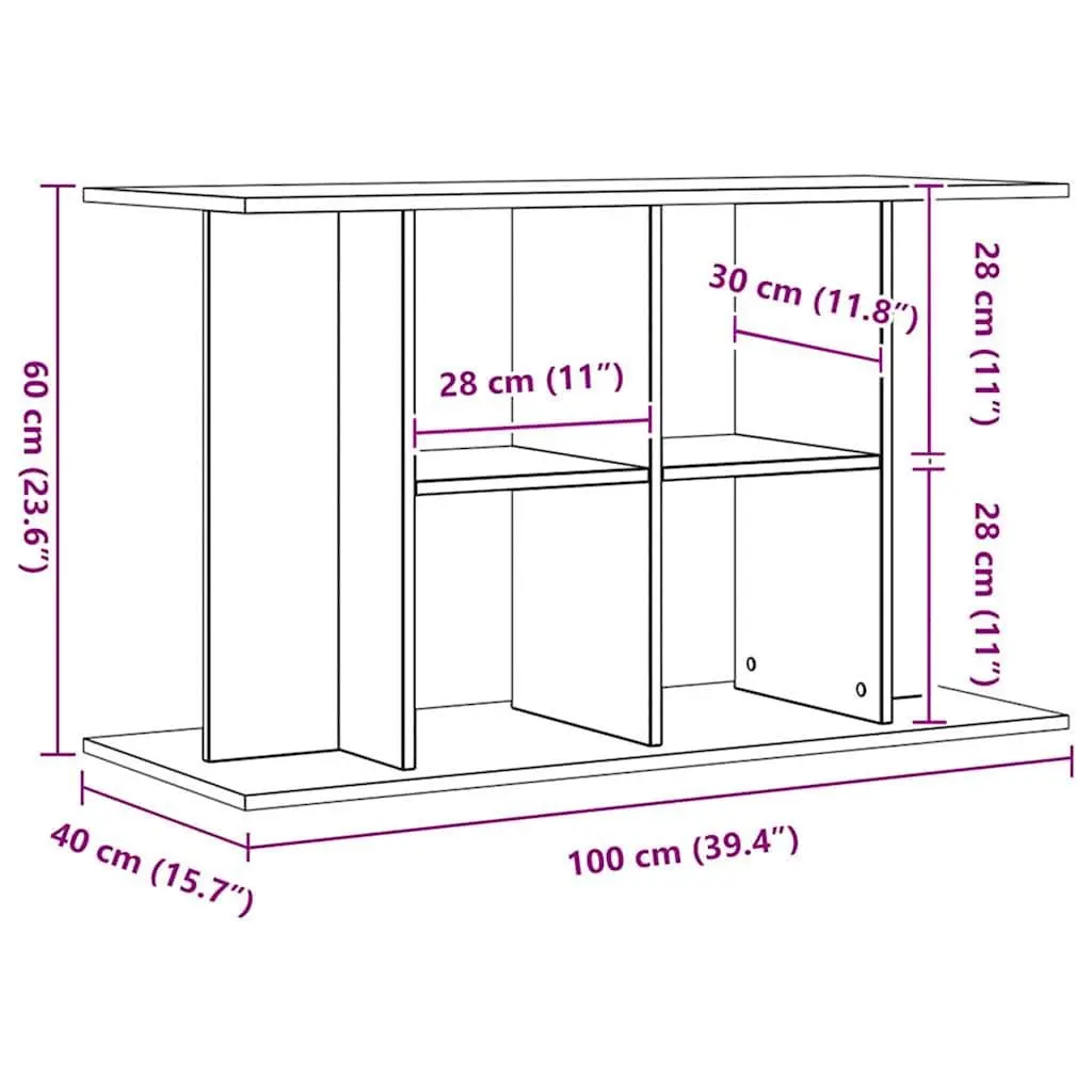 Brown Engineered Wood Aquarium Stand 100x40x60cm