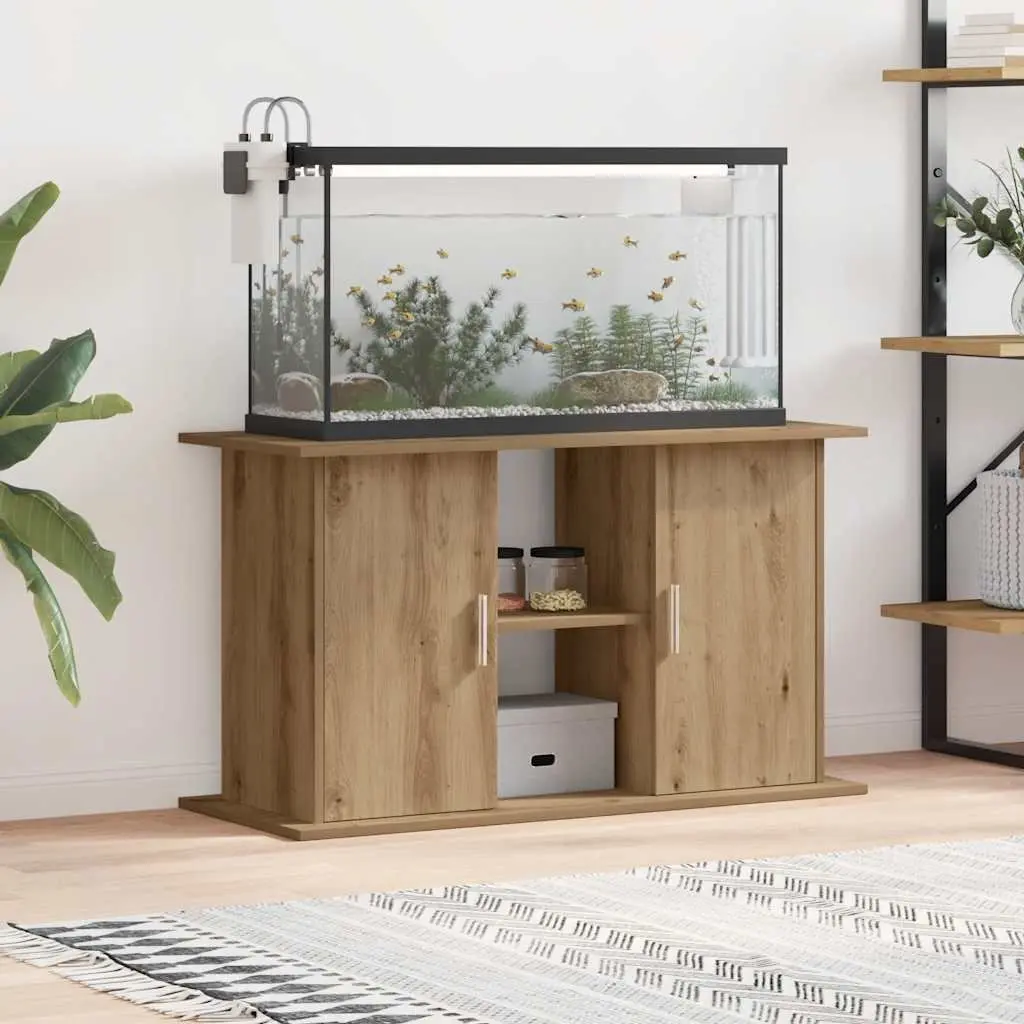 3-Tier Brown Engineered Wood Aquarium Stand for Fish Tanks