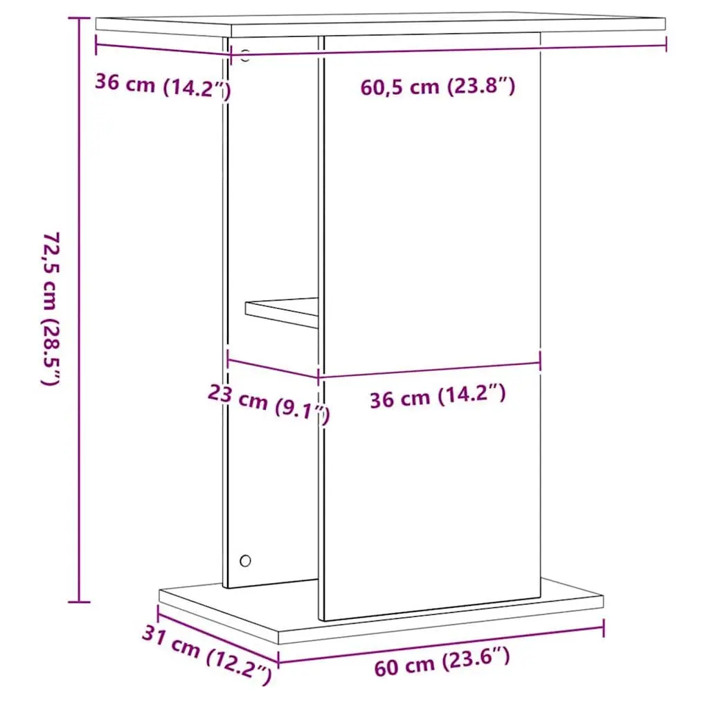 Engineered Wood Brown Aquarium Stand with Storage