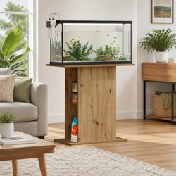 Sturdy Brown Engineered Wood Aquarium Stand with Storage