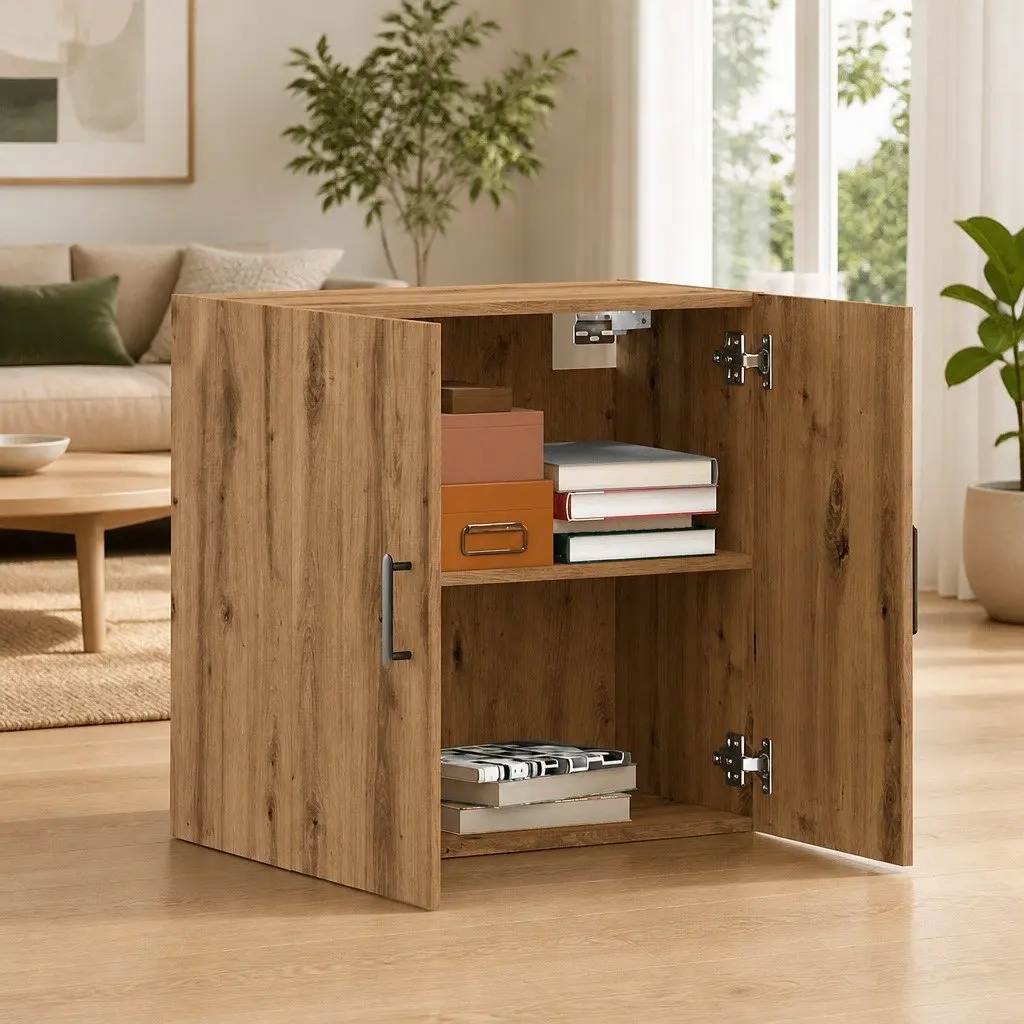 Wall Cabinet Storage in Brown Engineered Wood