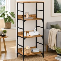 Engineered Wood Brown Book Cabinet for Storage and Display