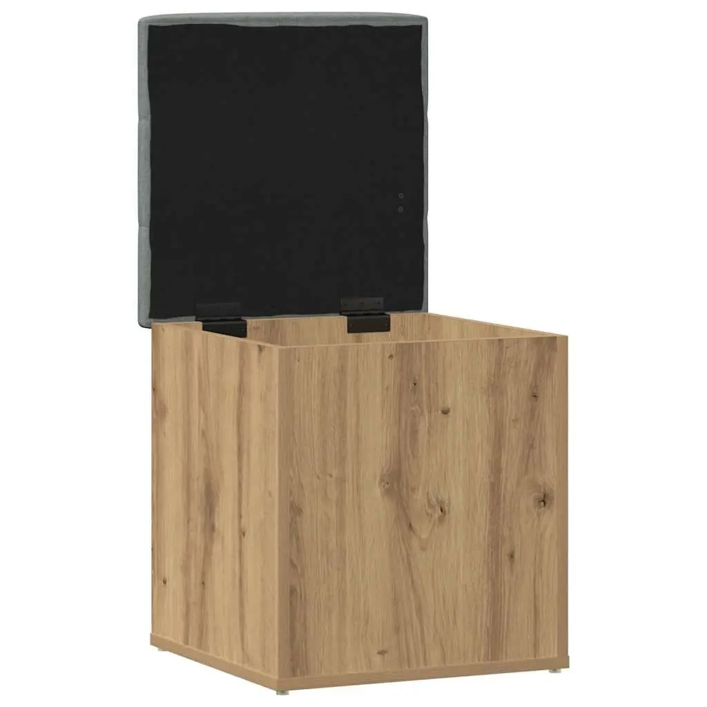 Brown Engineered Wood Storage Bench with Padded Seat