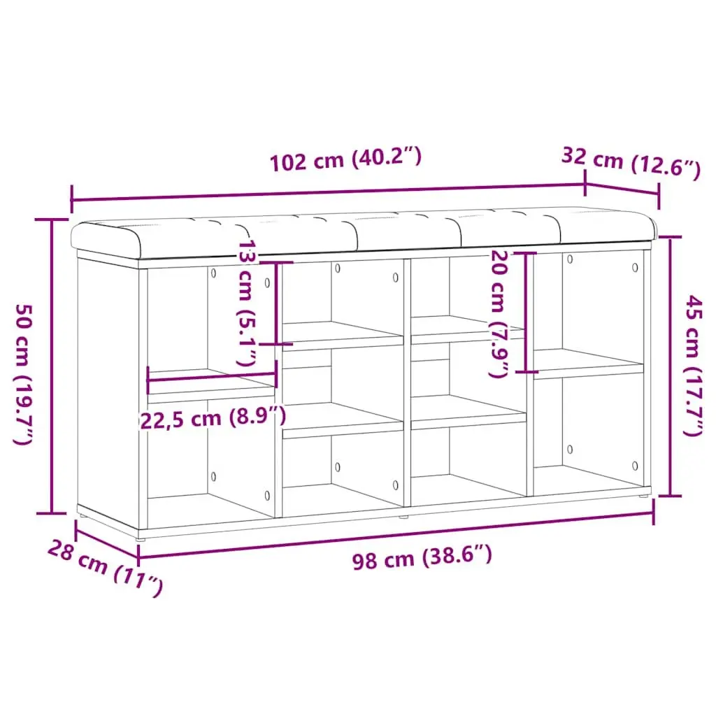Shoe Bench Old Wood Design 102x32x50 cm Storage Bench Hallway Entryway Seat