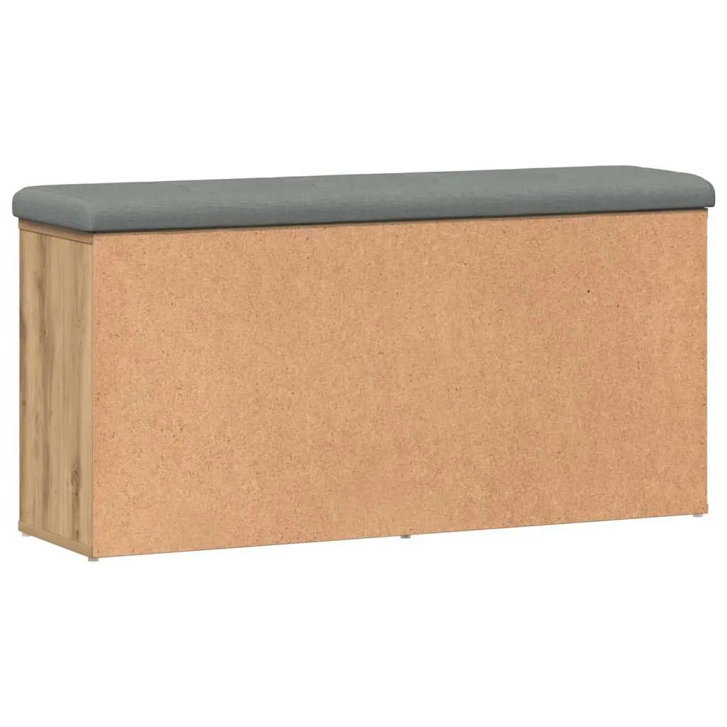 Brown Padded Shoe Bench with Engineered Wood Storage