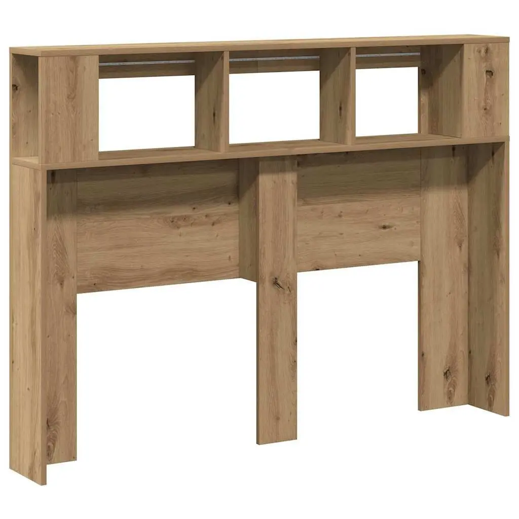 LED Headboard Engineered Wood 140 x 18.5 x 103.5 cm Brown