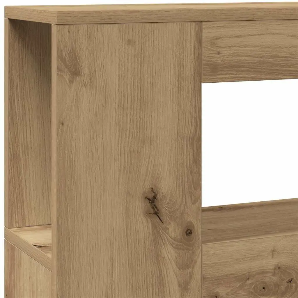 LED Headboard Engineered Wood 140 x 18.5 x 103.5 cm Brown