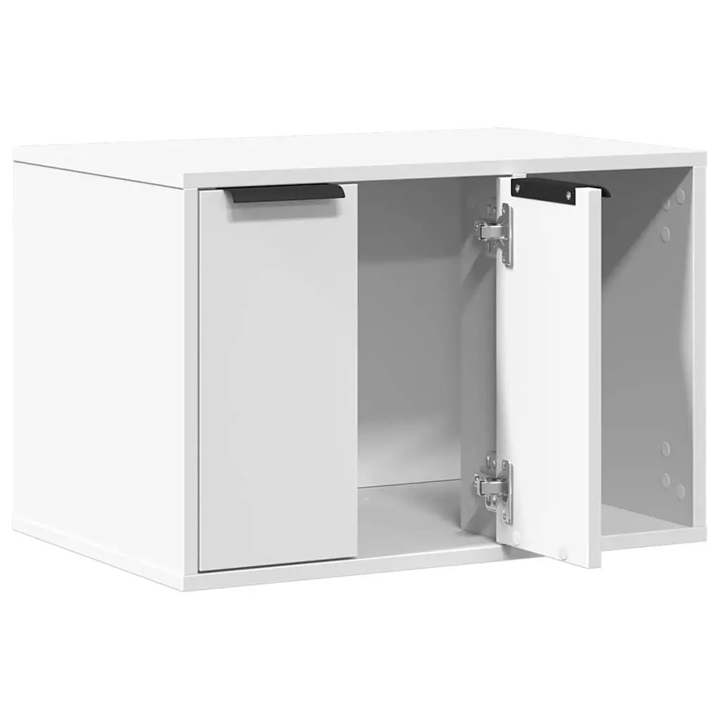 Cat Litter Box Enclosure Engineered Wood 60 x 40 x 40 cm White