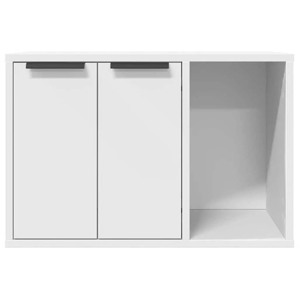 Cat Litter Box Enclosure Engineered Wood 60 x 40 x 40 cm White