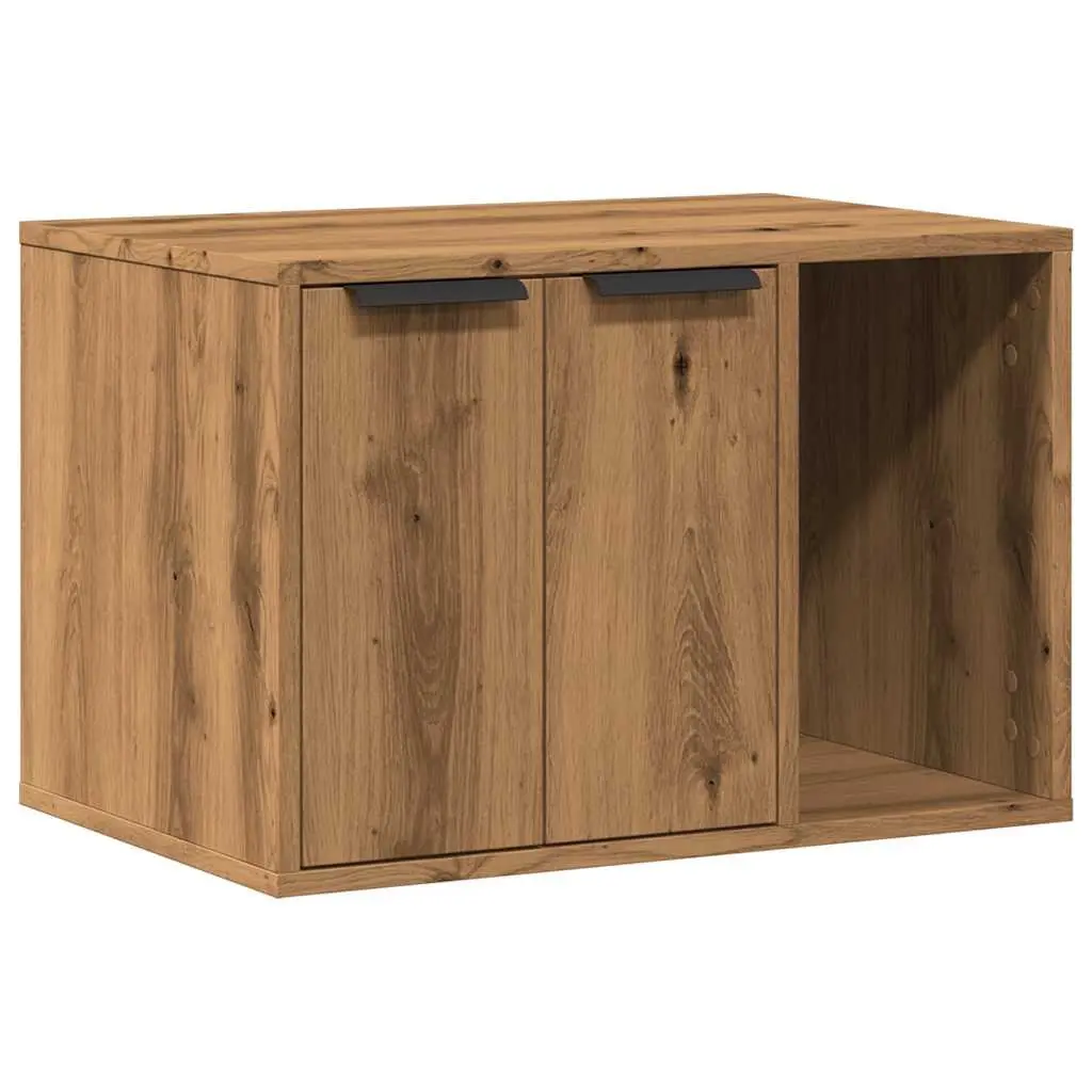 Cat Litter Box Enclosure Engineered Wood 60 x 40 x 40 cm Brown