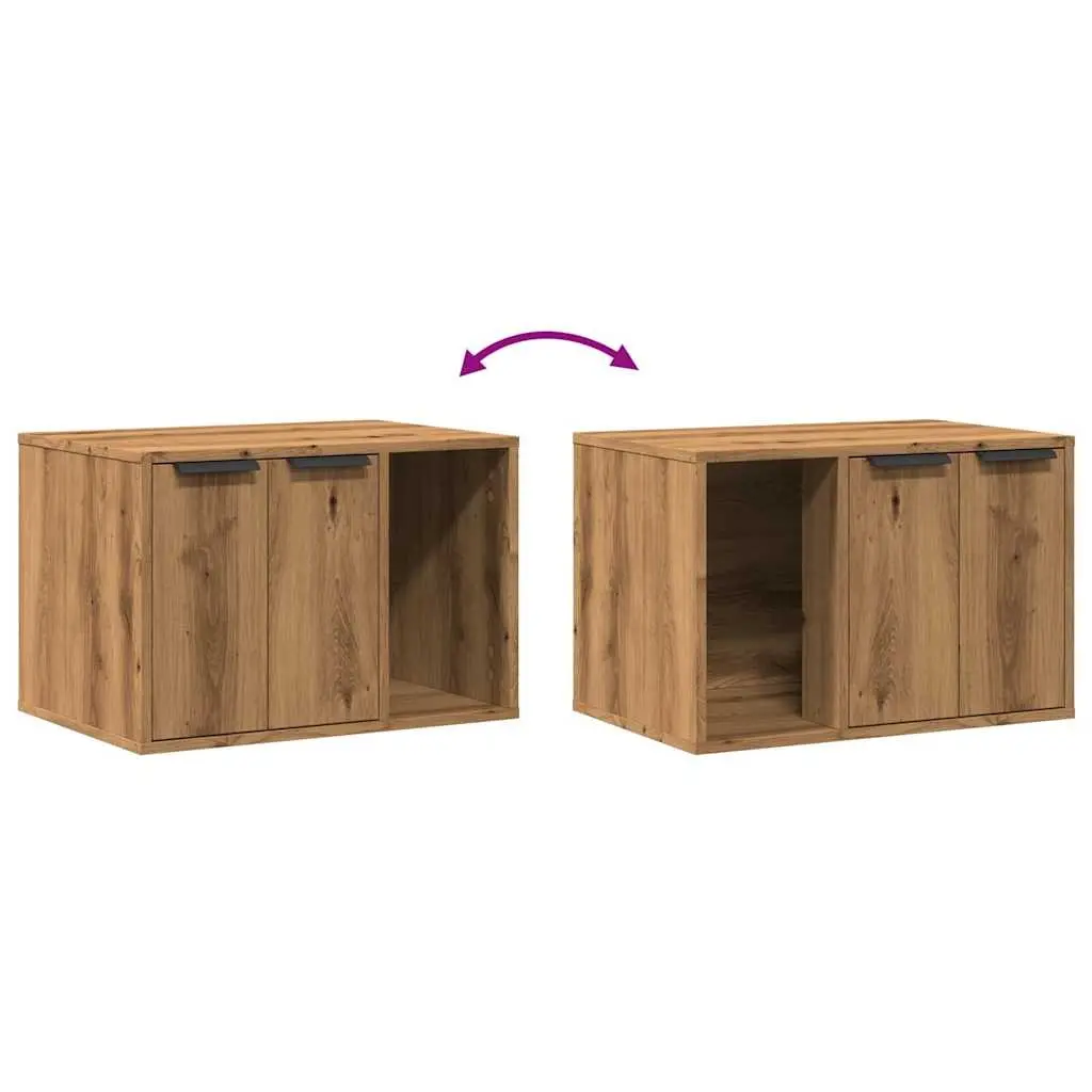 Cat Litter Box Enclosure Engineered Wood 60 x 40 x 40 cm Brown