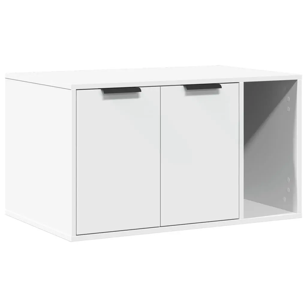 Cat Litter Box Enclosure Engineered Wood 80x50x45cm White