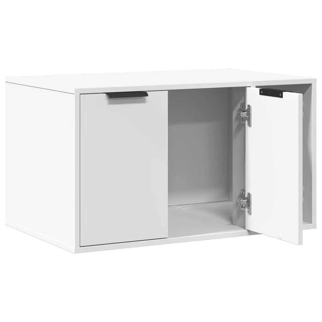 Cat Litter Box Enclosure Engineered Wood 80x50x45cm White