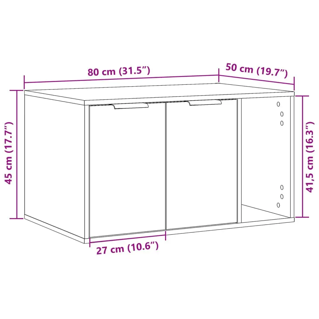 Cat Litter Box Enclosure in Brown Engineered Wood