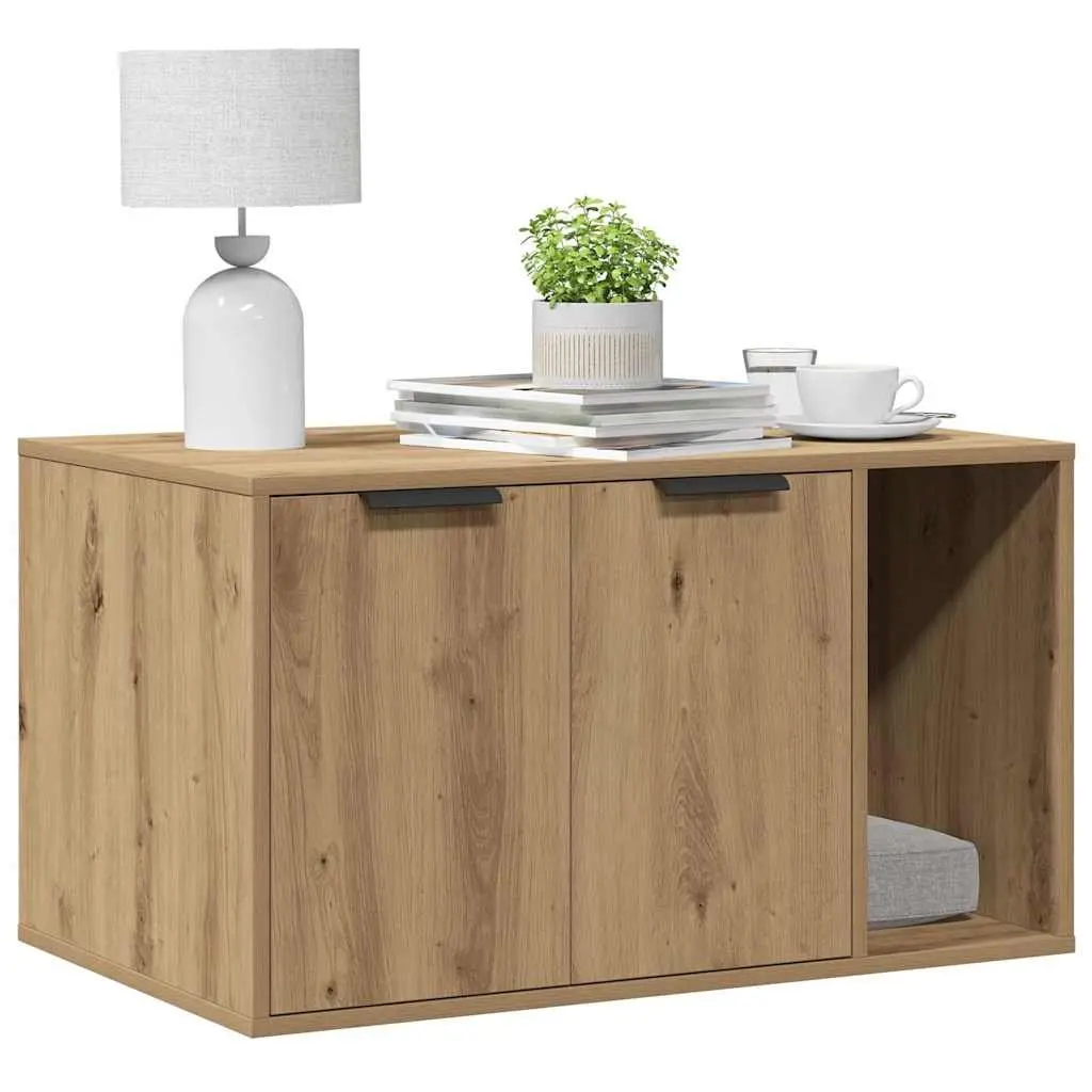 Cat Litter Box Enclosure Engineered Wood 80 x 50 x 45 cm Brown