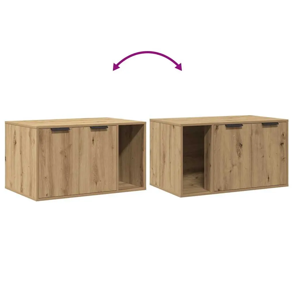 Cat Litter Box Enclosure Engineered Wood 80 x 50 x 45 cm Brown