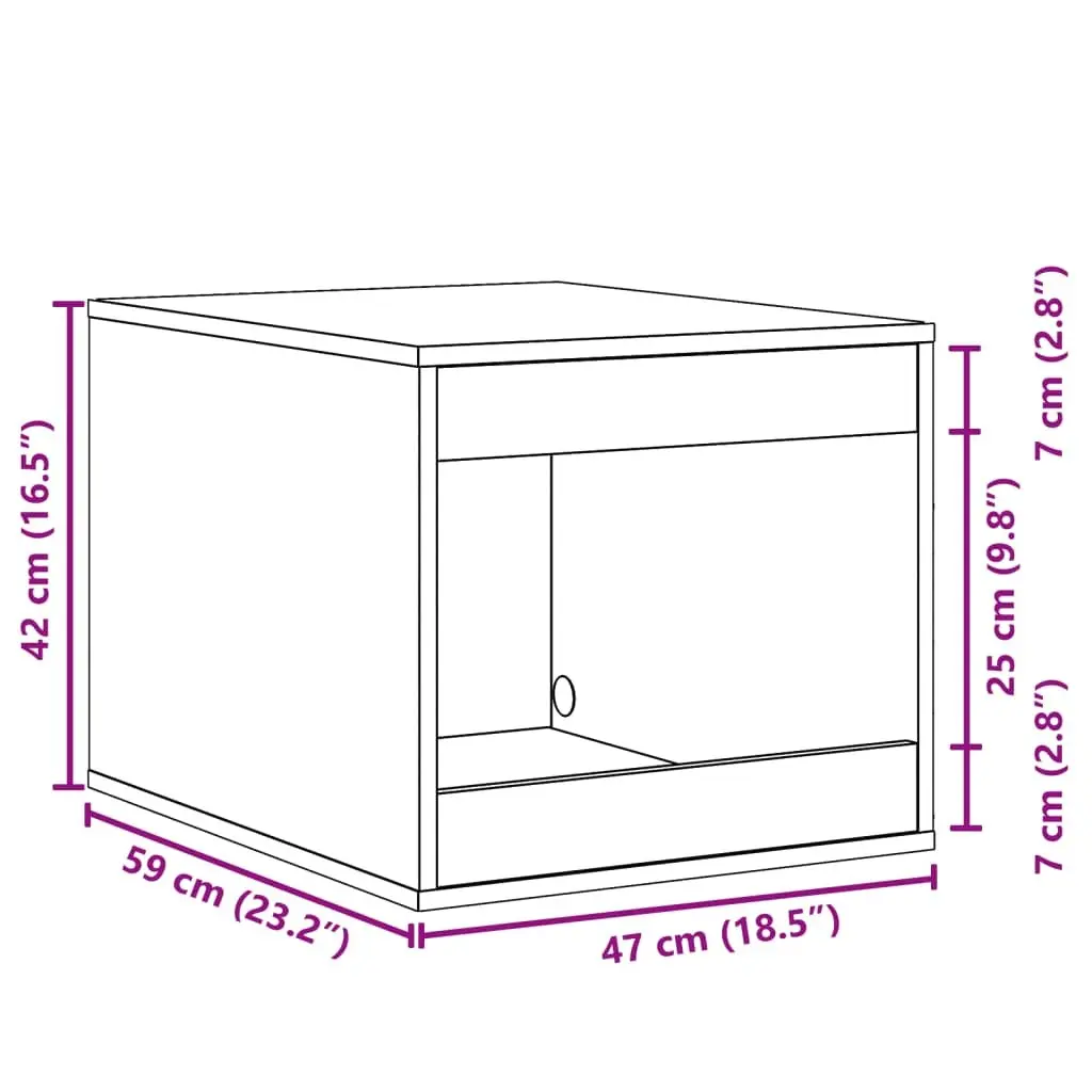 Cat Litter Box Enclosure Engineered Wood 47 x 59 x 42 cm Brown Sonoma Oak