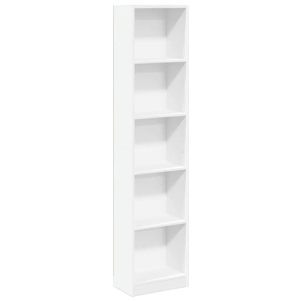 White Bookcase 40x24x176 cm for Office and Home