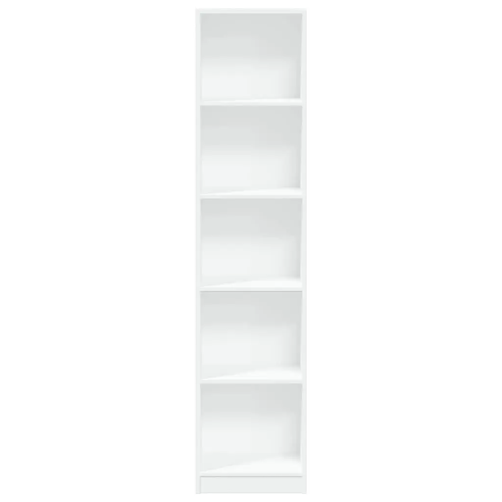 White Bookcase 40x24x176 cm for Office and Home