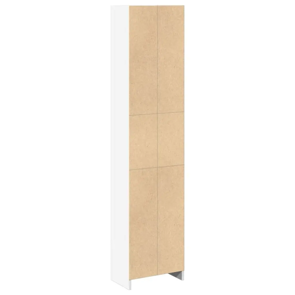 White Bookcase 40x24x176 cm for Office and Home