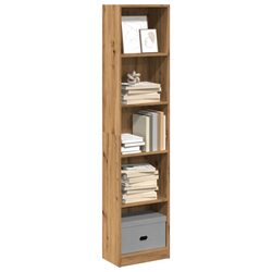 Brown Engineered Wood Bookcase with Open Shelving