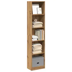 Brown Engineered Wood Bookcase with Open Shelving