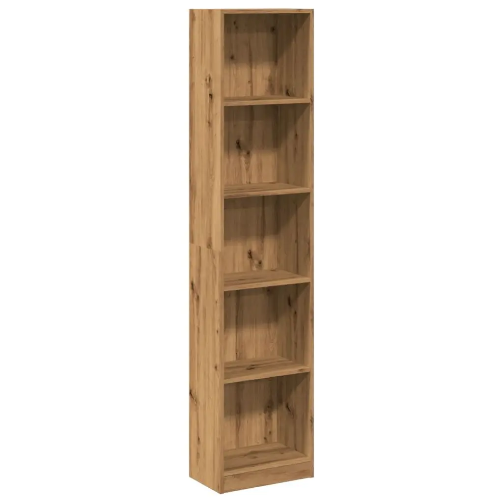 Brown Engineered Wood Bookcase with Open Shelving