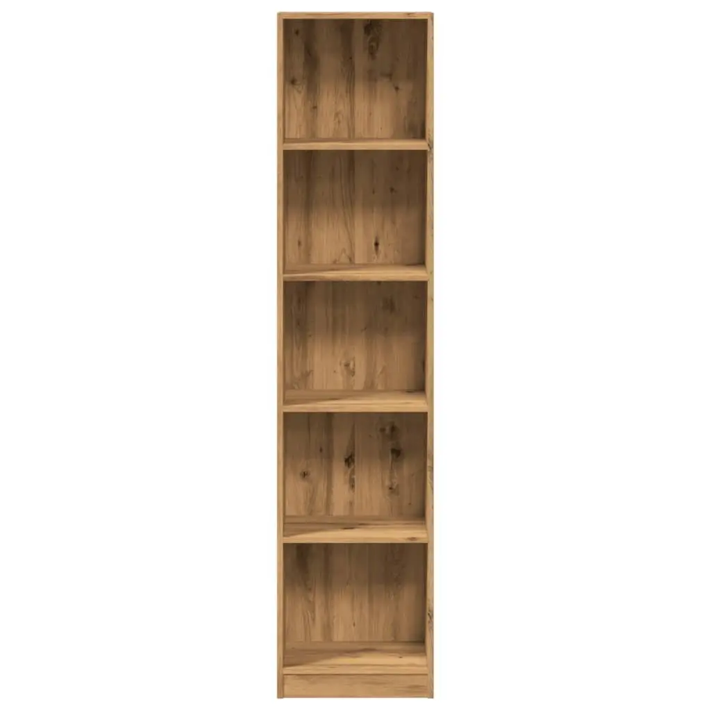 Brown Engineered Wood Bookcase with Open Shelving