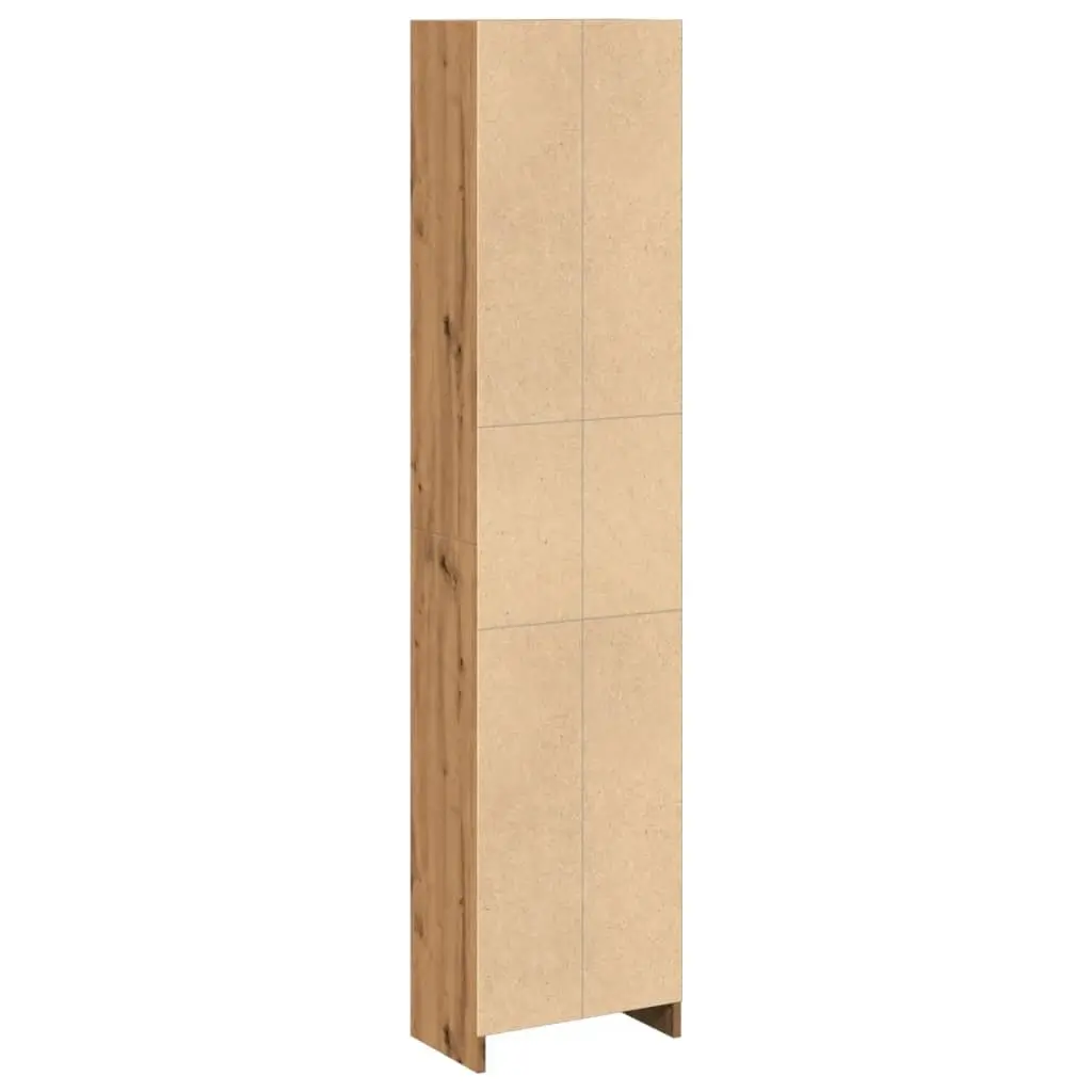 Brown Engineered Wood Bookcase with Open Shelving