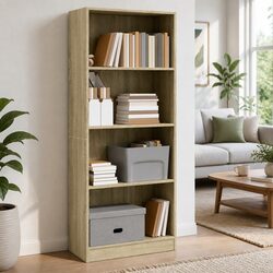 Premium Brown Bookcase Storage Unit with Open Shelves