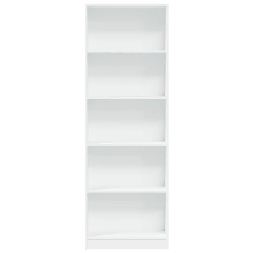 Bookcase Engineered Wood 60x24x176 cm White Open Shelving Storage Cabinet Home Office Organiser