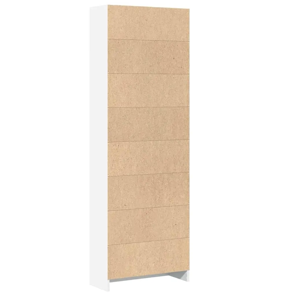 Bookcase Engineered Wood 60x24x176 cm White Open Shelving Storage Cabinet Home Office Organiser