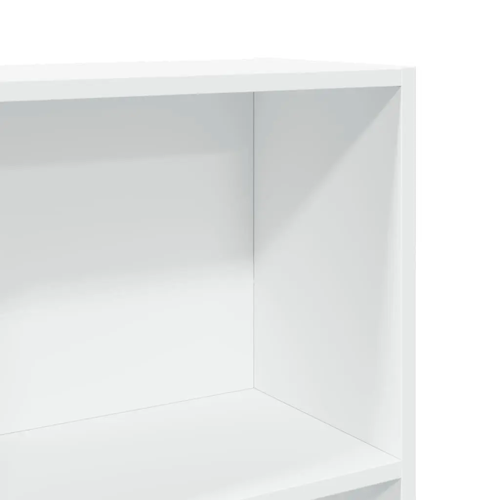 Bookcase Engineered Wood 60x24x176 cm White Open Shelving Storage Cabinet Home Office Organiser