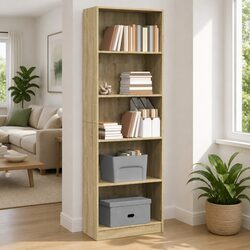 Durable Bookcase in Sonoma Oak with Ample Storage Space