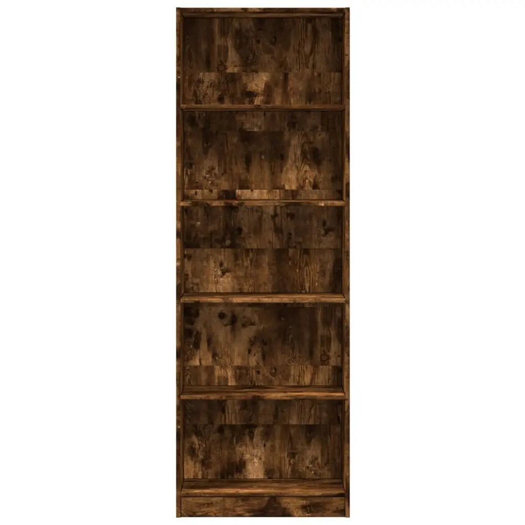 Smoked Oak Bookcase with Durable Engineered Wood Build