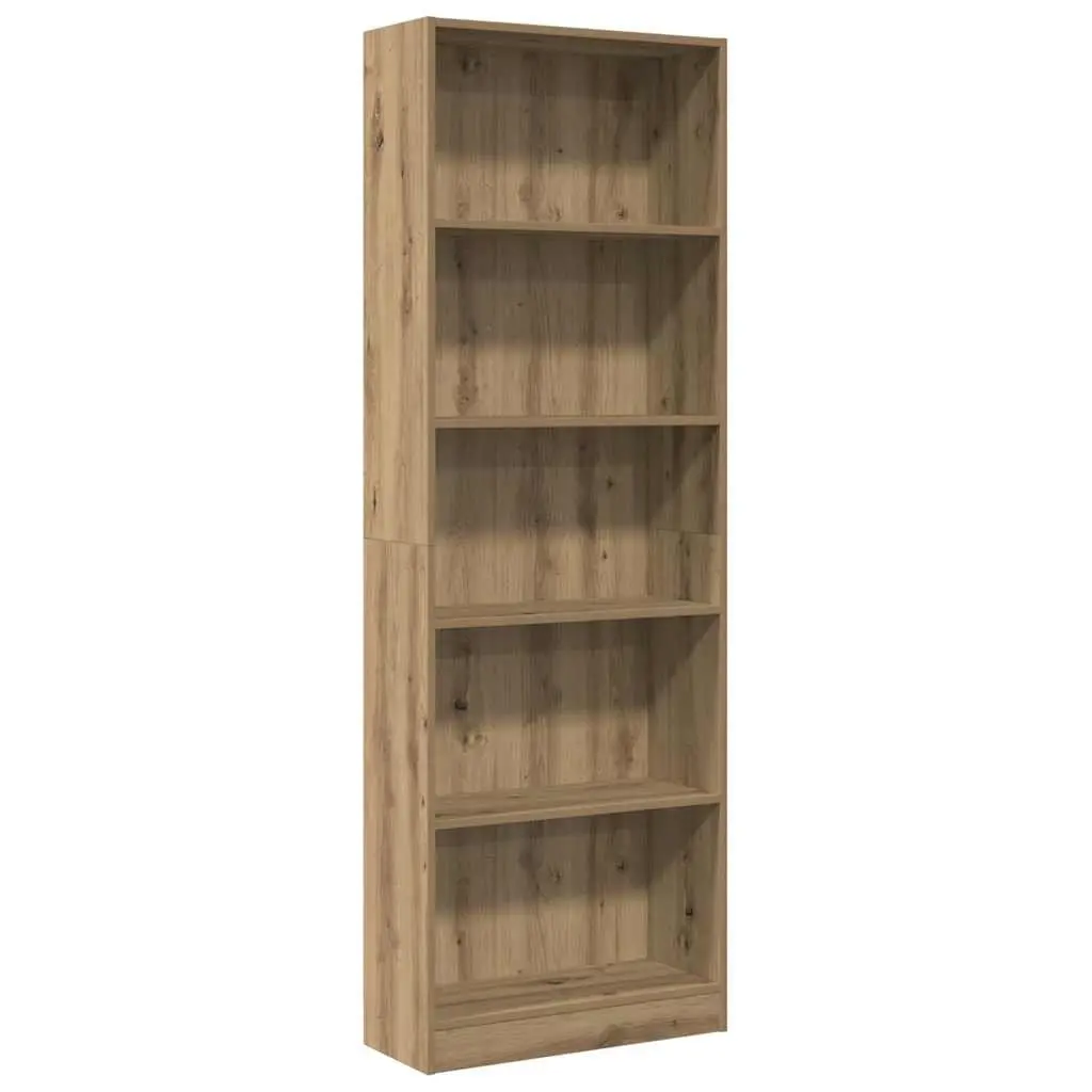Bookcase Engineered Wood 60W x 24D x 176H cm Brown Storage Shelving Unit Home Office Organizer