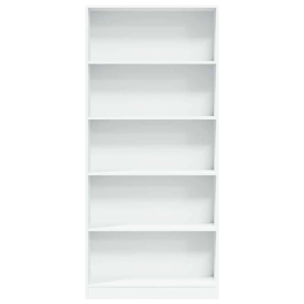 Bookcase Engineered Wood 80x24x176 cm White Open Compartments Storage Shelving Unit Home Office
