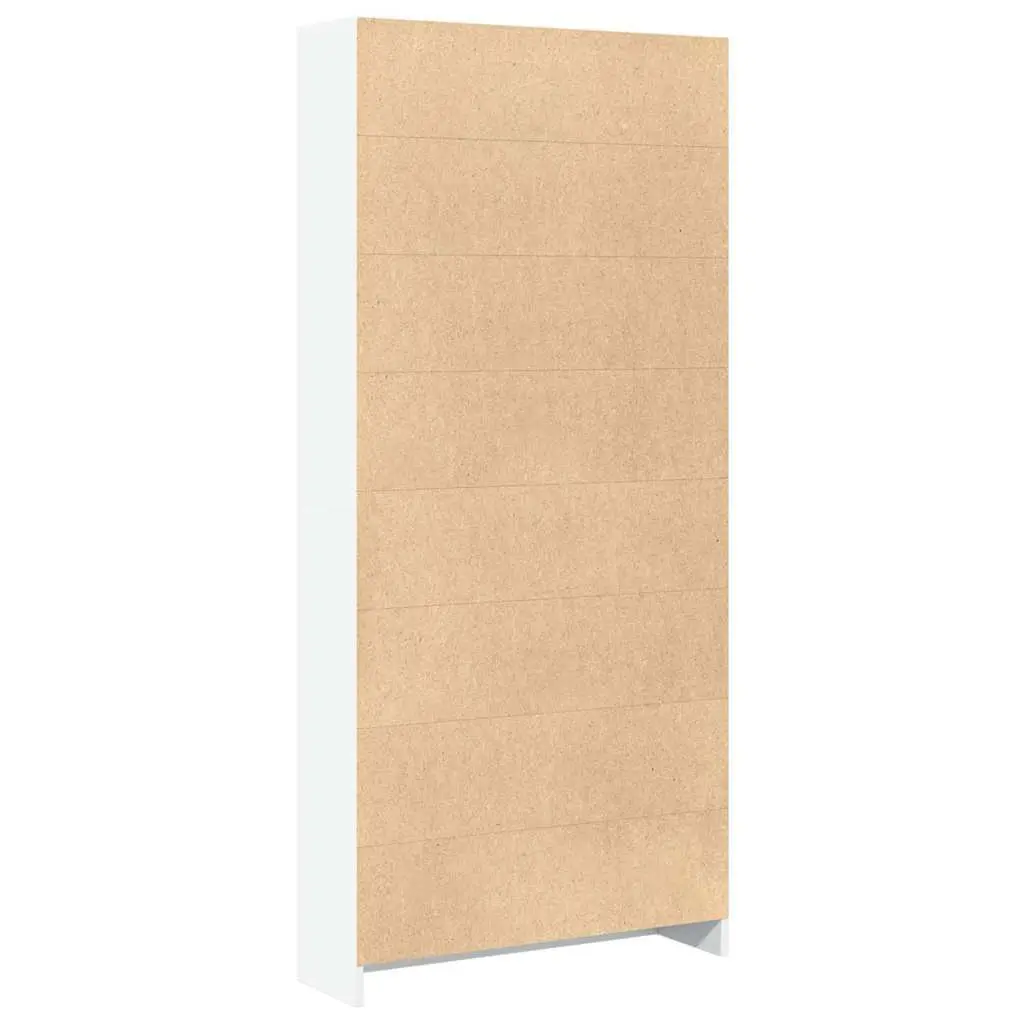 Bookcase Engineered Wood 80x24x176 cm White Open Compartments Storage Shelving Unit Home Office