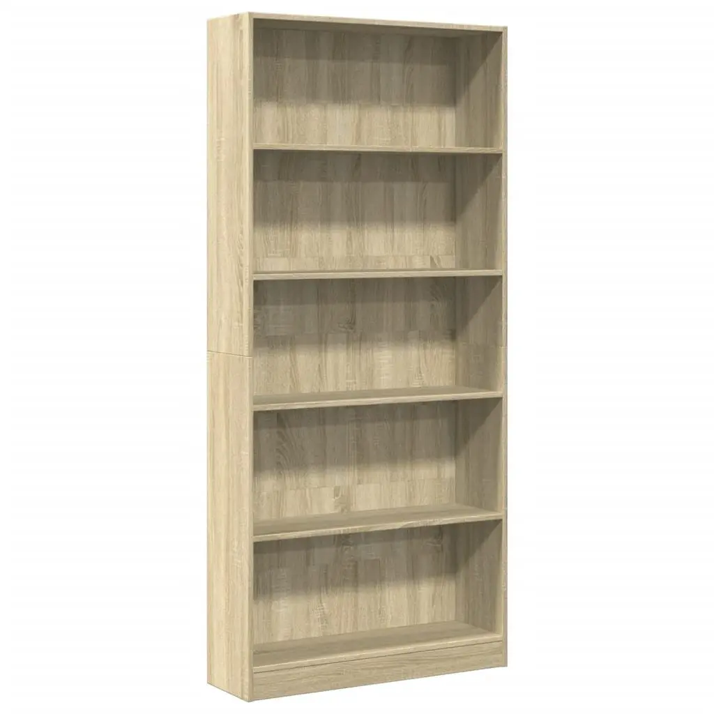 Bookcase Engineered Wood 80x24x176cm Brown